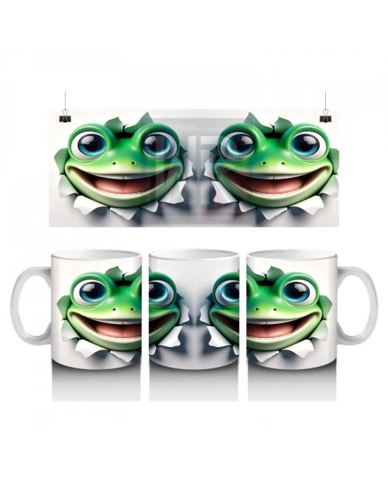 Çocuklara Sütü Sevdiren Neşeli Kurbağa Kupa Bardak