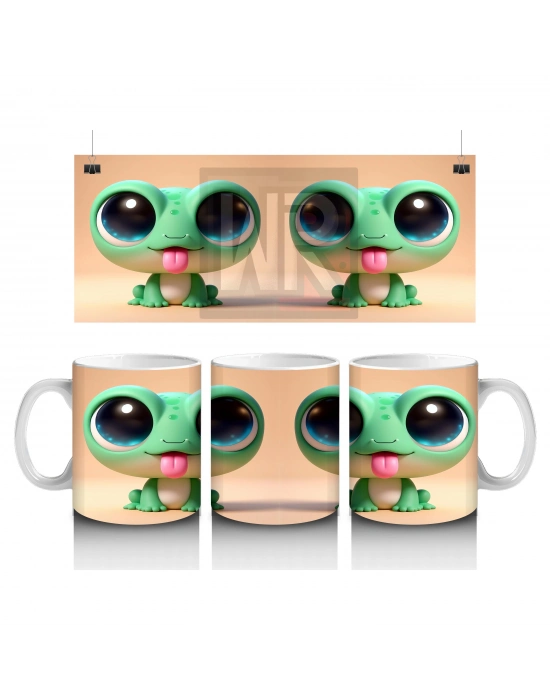 Çocuklara Sütü Sevdiren Neşeli Kurbağa Kupa Bardak