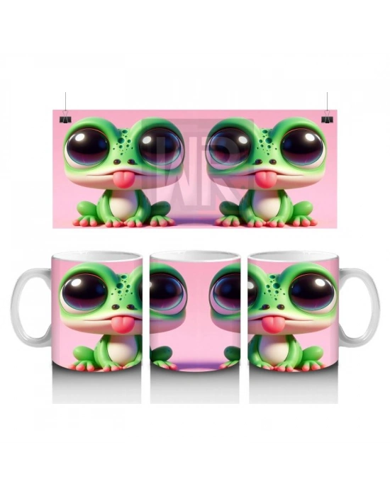 Çocuklara Sütü Sevdiren Neşeli Kurbağa Kupa Bardak