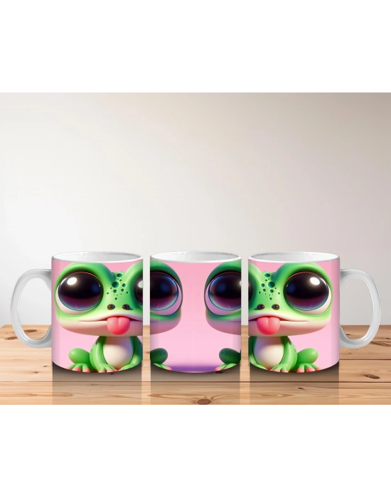 Çocuklara Sütü Sevdiren Neşeli Kurbağa Kupa Bardak