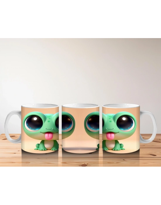 Çocuklara Sütü Sevdiren Neşeli Kurbağa Kupa Bardak