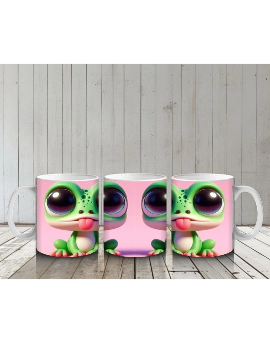 Çocuklara Sütü Sevdiren Neşeli Kurbağa Kupa Bardak