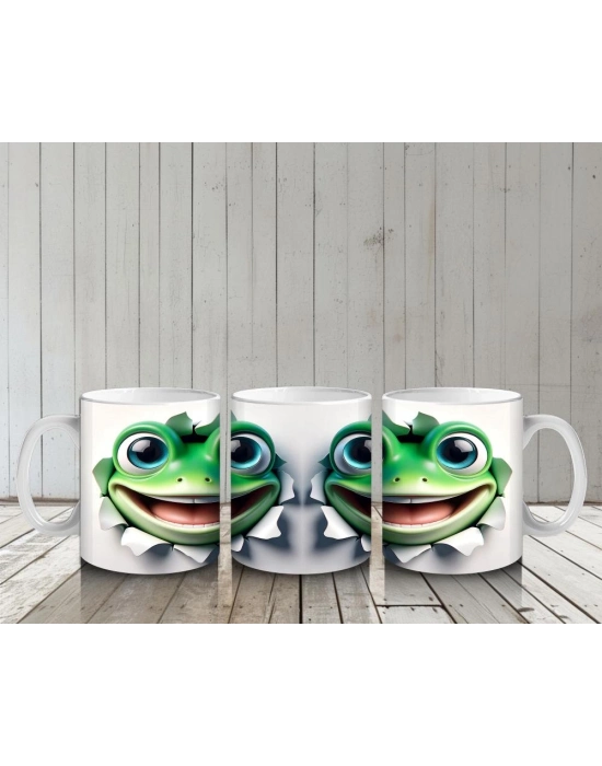 Çocuklara Sütü Sevdiren Neşeli Kurbağa Kupa Bardak