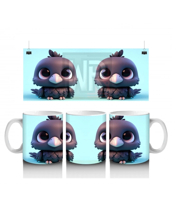 Çocuklara Sütü Sevdiren Neşeli Kuzgun Kupa Bardak