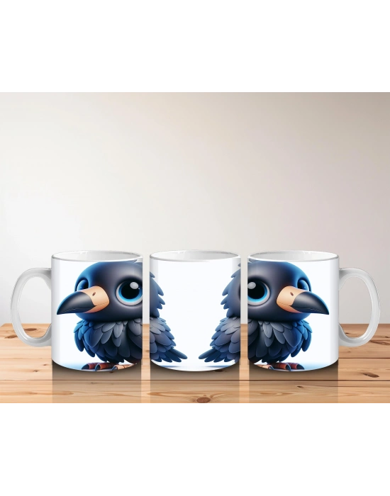 Çocuklara Sütü Sevdiren Neşeli Kuzgun Kupa Bardak