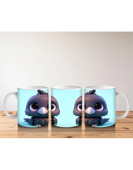 Çocuklara Sütü Sevdiren Neşeli Kuzgun Kupa Bardak