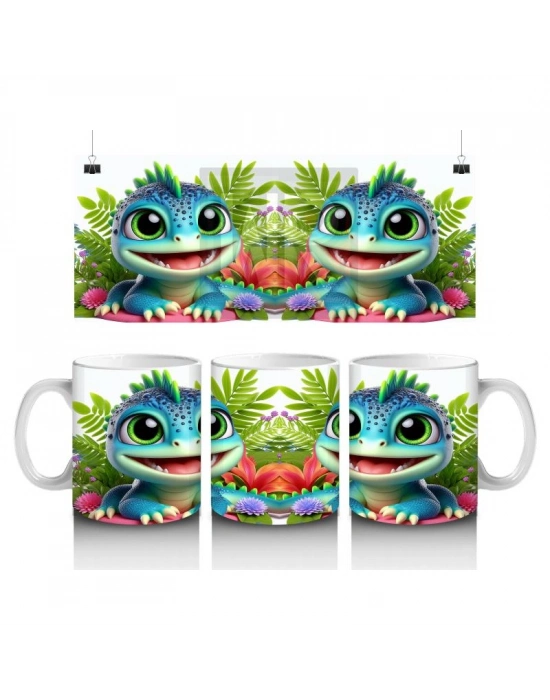 Çocuklara Sütü Sevdiren Orman Bukalemun Kupa Bardak