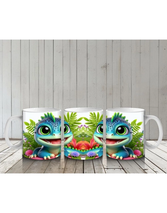 Çocuklara Sütü Sevdiren Orman Bukalemun Kupa Bardak