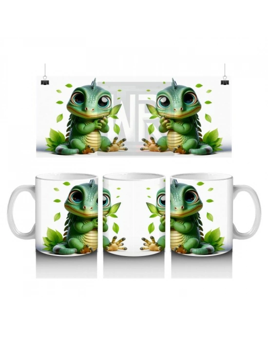 Çocuklara Sütü Sevdiren Orman Dinozor Yavrusu Kupa Bardak