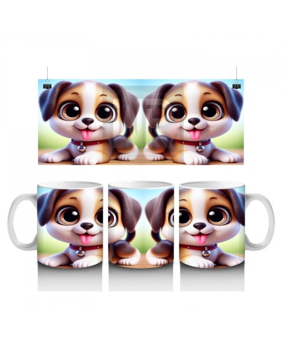 Çocuklara Sütü Sevdiren Oyunbaz Yavru Köpek Kupa Bardak