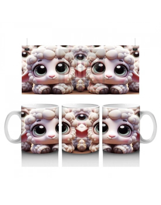 Çocuklara Sütü Sevdiren Pamuk Yünü Kuzu Kupa Bardak