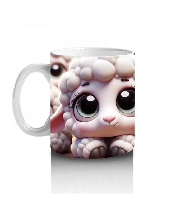 Çocuklara Sütü Sevdiren Pamuk Yünü Kuzu Kupa Bardak