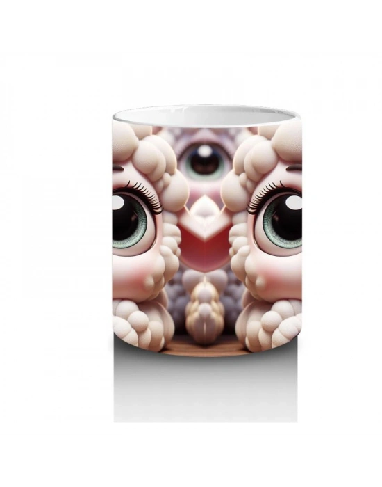 Çocuklara Sütü Sevdiren Pamuk Yünü Kuzu Kupa Bardak