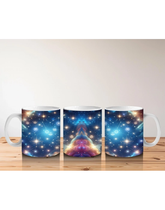 Çocuklara Sütü Sevdiren Parıldayan Yıldız Bulutu Kupa Bardak