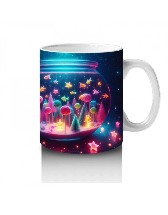 Çocuklara Sütü Sevdiren Parıltılı Mantar Dünyası Kupa Bardak