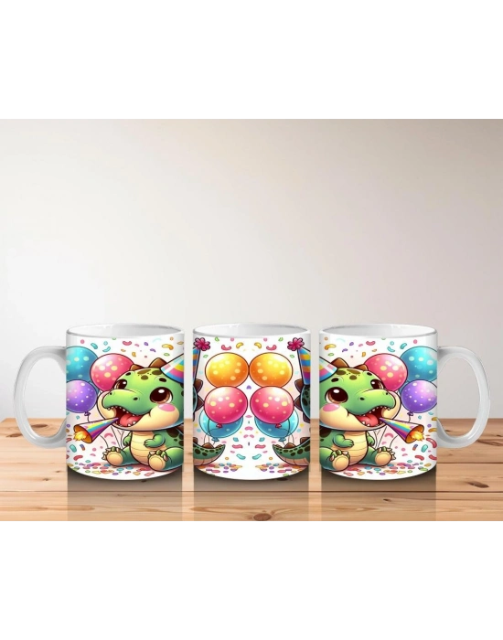 Çocuklara Sütü Sevdiren Parti Dinozoru Şenliği Kupa Bardak