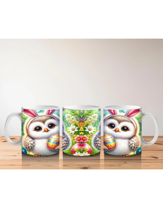 Çocuklara Sütü Sevdiren Paskalya Baykuş Kupa Bardak