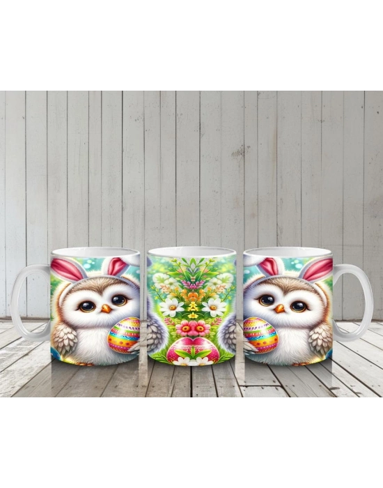 Çocuklara Sütü Sevdiren Paskalya Baykuş Kupa Bardak