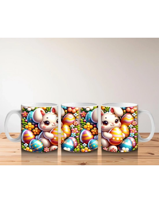 Çocuklara Sütü Sevdiren Paskalya Sepeti Tavşanı Kupa Bardak