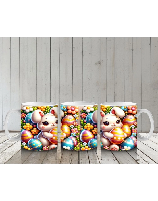 Çocuklara Sütü Sevdiren Paskalya Sepeti Tavşanı Kupa Bardak