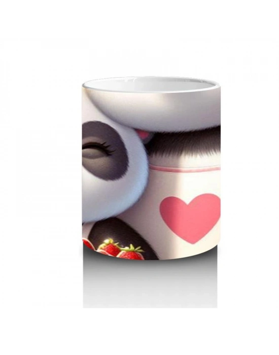 Çocuklara Sütü Sevdiren Pasta Yapan Panda Kupa Bardak