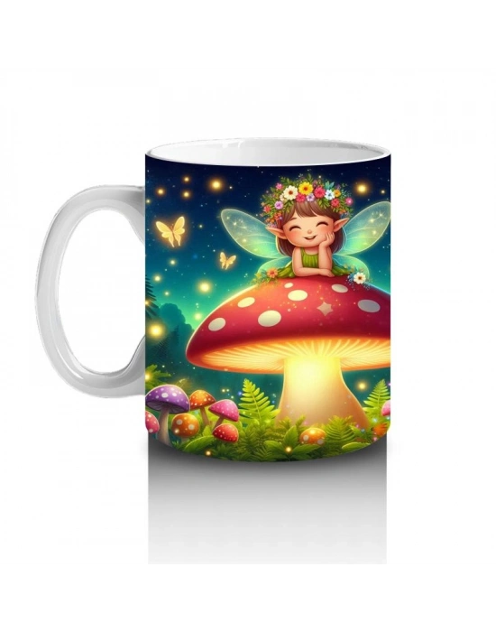 Çocuklara Sütü Sevdiren Peri Kızlı Mantar Bahçesi Kupa Bardak