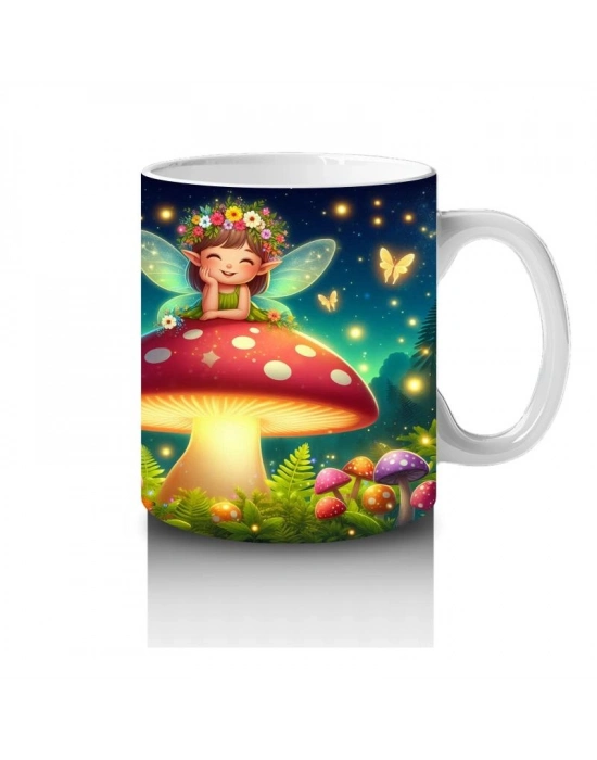 Çocuklara Sütü Sevdiren Peri Kızlı Mantar Bahçesi Kupa Bardak