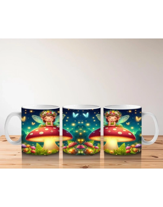 Çocuklara Sütü Sevdiren Peri Kızlı Mantar Bahçesi Kupa Bardak