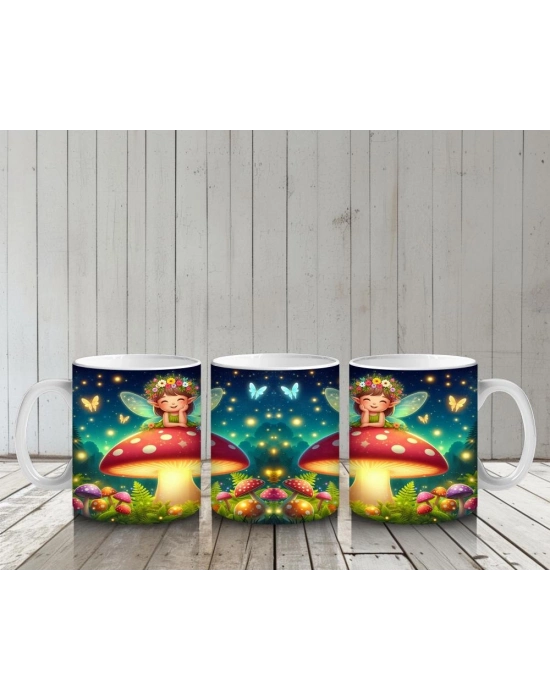 Çocuklara Sütü Sevdiren Peri Kızlı Mantar Bahçesi Kupa Bardak