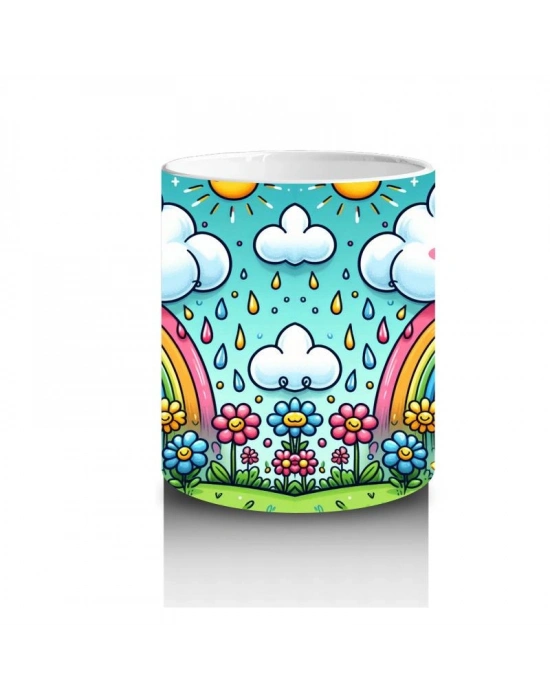 Çocuklara Sütü Sevdiren Renkli Gökkuşağı Arkadaşları Kupa Bardak