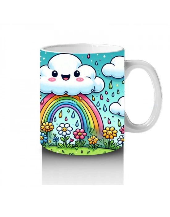 Çocuklara Sütü Sevdiren Renkli Gökkuşağı Arkadaşları Kupa Bardak