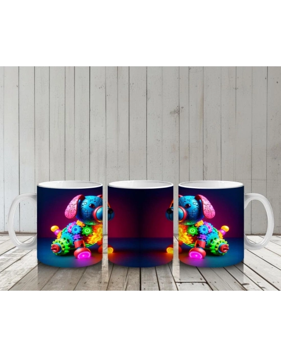 Çocuklara Sütü Sevdiren Renkli Mekanik Köpek Kupa Bardak