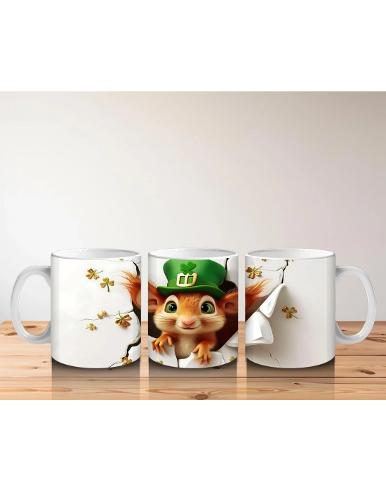 Çocuklara Sütü Sevdiren Şanslı Şapkalı Sincap Kupa Bardak