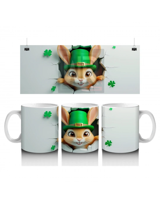 Çocuklara Sütü Sevdiren Şanslı Şapkalı Tavşan Kupa Bardak