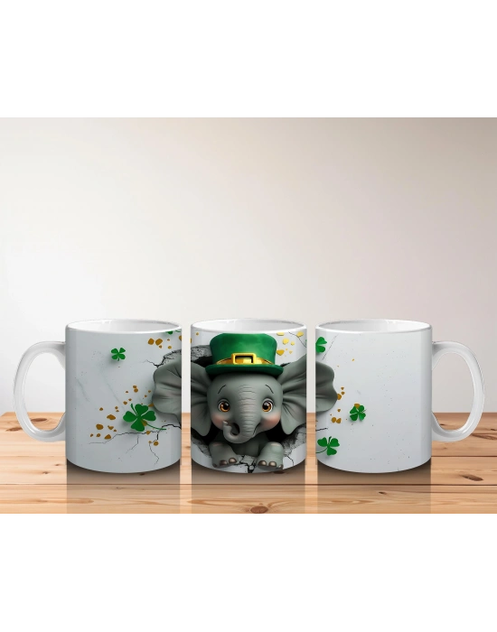 Çocuklara Sütü Sevdiren Şapkalı Fil Kupa Bardak