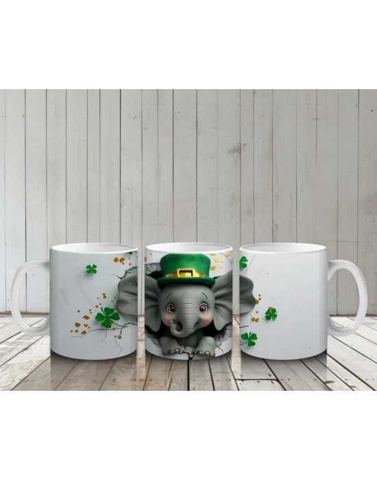 Çocuklara Sütü Sevdiren Şapkalı Fil Kupa Bardak