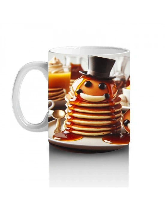 Çocuklara Sütü Sevdiren Şapkalı Pankek Beyefendiler Kupa Bardak