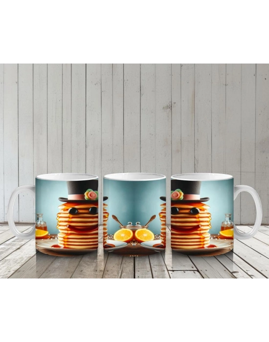 Çocuklara Sütü Sevdiren Şapkalı Pankek Kuleleri Kupa Bardak