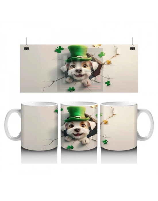 Çocuklara Sütü Sevdiren Şapkalı Yavru Köpek Kupa Bardak