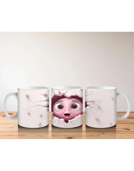 Çocuklara Sütü Sevdiren Şaşkın Bebek Arkadaş Kupa Bardak