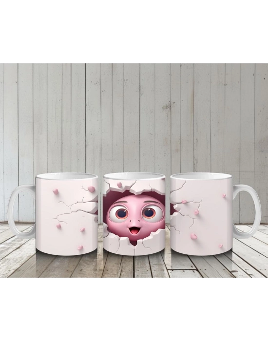 Çocuklara Sütü Sevdiren Şaşkın Bebek Arkadaş Kupa Bardak