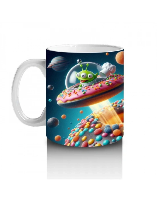 Çocuklara Sütü Sevdiren Şeker Gezegeni Uzaylı Kupa Bardak