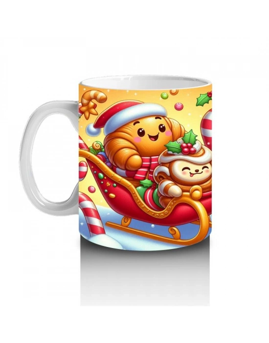 Çocuklara Sütü Sevdiren Şeker Kızaklı Tatlı Macera Desenli Kupa Bardak