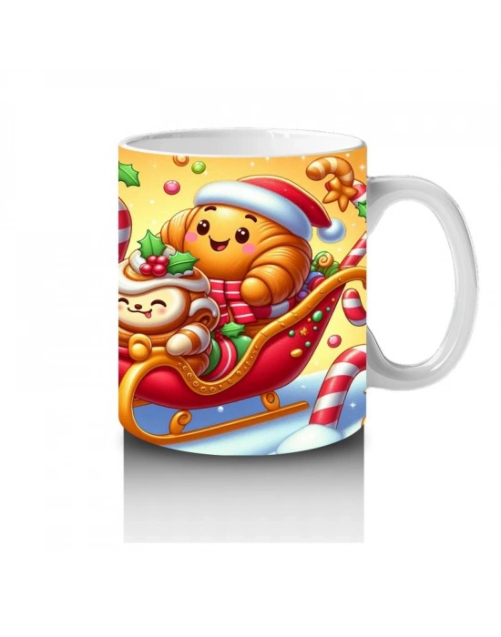 Çocuklara Sütü Sevdiren Şeker Kızaklı Tatlı Macera Desenli Kupa Bardak