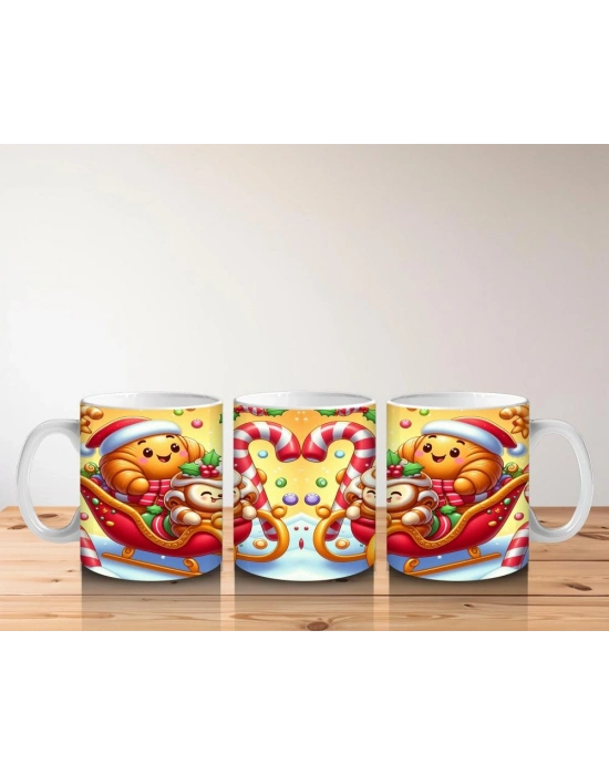 Çocuklara Sütü Sevdiren Şeker Kızaklı Tatlı Macera Desenli Kupa Bardak