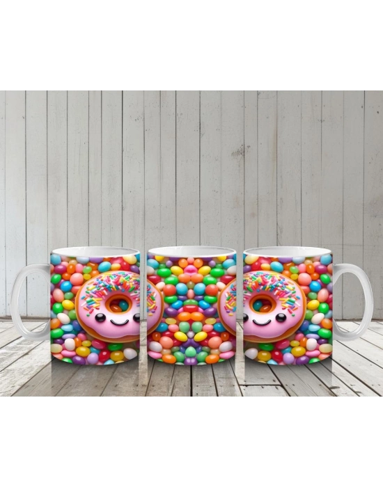 Çocuklara Sütü Sevdiren Şeker Patlaması Donut Festivali Kupa Bardak