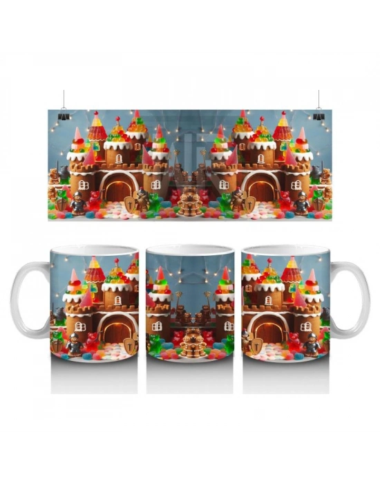 Çocuklara Sütü Sevdiren Şekerden Masal Şatosu Desenli Kupa Bardak