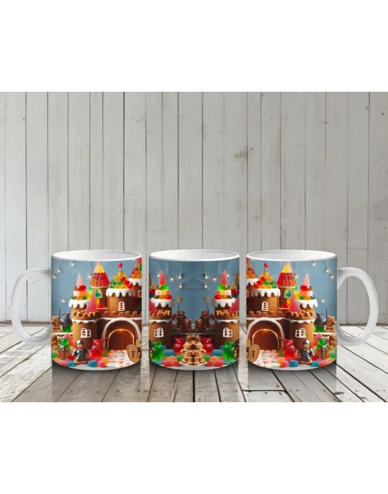 Çocuklara Sütü Sevdiren Şekerden Masal Şatosu Desenli Kupa Bardak