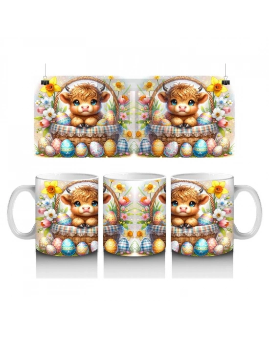 Çocuklara Sütü Sevdiren Sepetli Paskalya Kuzusu Kupa Bardak