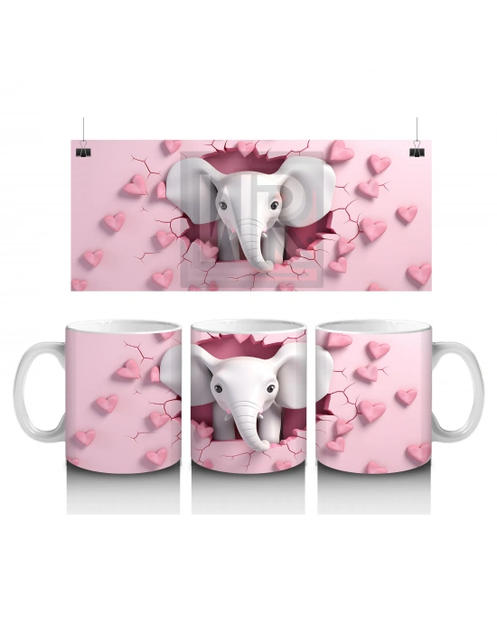 Çocuklara Sütü Sevdiren Sevgi Dolu Fil Kupa Bardak